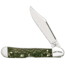 Case John Deere Gift Set Folding Knife, 2.72in, Tru-Sharp Stainless Steel, Clip Blade, Green sycamore Wood, Mini CopperLock, 15765
