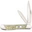 Case Rogers Corn Cob Jig Peanut Folding Knife, 2.875in, 6220 SS, Clip/Pen, Slanted Bolster Bone, Mint Green, 18663
