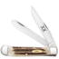 Case Trapper Folding Knife, 4.125in, V6254 SS, Clip/Spey Blades, Vintage Bone, 25964