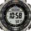 Casio Outdoor Casio Pro Trek Solar Watch Triple Sensor Watching Featuring an Altimeter, Barometer, Digital Compass, Thermometer and 100M WR Titanium Band - Mens, Silver, One Size, PRG340T-7