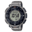 Casio Outdoor Casio Pro Trek Solar Watch Triple Sensor Watching Featuring an Altimeter, Barometer, Digital Compass, Thermometer and 100M WR Titanium Band - Mens, Silver, One Size, PRG340T-7