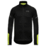 GOREWEAR Mens M Thermo Long Sleeve Zip Running Shirt in Black/Neon Yellow Large Slim fit 451C291F, 100529-9908-XL