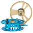 Cheeky Fishing Limitless 425 Fly Reel, Gold/Aqua, 7-10 wt, 4.25 in diameter, C-LIM-425-RGA