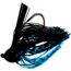 Chompers Flipping Brush Jigs 5/8 oz - 2 Pack, Black/Blue Flash, FFSBJ58-215
