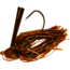 Chompers Skirted Football Jig 3/8 oz - 2 Pack, Brown/Purple Flash, SFB38-208