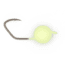 CHUBBS Floating V-Loc Jigheads, 5 Pack, 1/2in Diameter Head Size, Glow, YFJH5-GLO