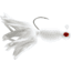 CHUBBS Panfish Broom Tail, 3 Pack, 1/16 oz, #2 Hook, White + White, YBT116-WW