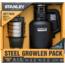 Classic Growler 2Qt + Adv Stacking Steel Tumblers-Matte Black + Multi