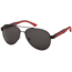 Coleman Classic Sunglasses, Black Metal/Black-Red Temples Frame, Smoke Lens Lens, Polarized, C6063-C2