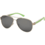 Coleman Classic Sunglasses, Silver Metal/White/Green Temples Frame, Gray Lenses Lens, Polarized, C6062-C1