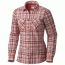 Columbia Saturday Trail Plaid Long Sleeve Shirt - Women's-Coral Plaid-Large