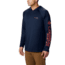 Columbia Terminal Tackle Hoodie - Men's, Coll Navy, Sunset Red Logo, Large Waist, Long Inseam, 153617-465-LT