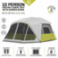 Core Equipment 10 Person Instant Cabin Tent w/Screen Room, Green/Grey, 40036