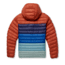 Cotopaxi Fuego Down Hooded Jacket Colorblock - Mens, Spice Stripes/Chestnut/Spice, Small, FDJC-F22-SPICS-M-S