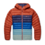 Cotopaxi Fuego Down Hooded Jacket Colorblock - Mens, Spice Stripes/Chestnut/Spice, Small, FDJC-F22-SPICS-M-S