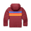 Cotopaxi Fuego Down Hooded Jacket - Kids, Burgundy Stripes, Small, KFDJ-F23-BURGS-Kids-S