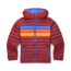 Cotopaxi Fuego Down Hooded Jacket - Kids, Burgundy Stripes, Small, KFDJ-F23-BURGS-Kids-S