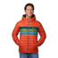 Cotopaxi Fuego Down Hooded Jacket - Mens, Cayenne Stripes, Large, FDJ-F20-CAYS-M-L
