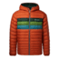 Cotopaxi Fuego Down Hooded Jacket - Mens, Cayenne Stripes, Large, FDJ-F20-CAYS-M-L