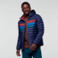 Cotopaxi Fuego Down Hooded Jacket - Mens, Maritime/Currant Stripes, Medium, FDJ-F22-MTCUR-M-M