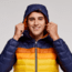 Cotopaxi Fuego Down Hooded Jacket - Mens, Maritime/Sunset, Large, FDJ-S23-MTMSU-M-L