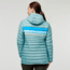 Cotopaxi Fuego Down Hooded Pullover - Womens, Bluegrass Stripes, Small, FDP-F22-BLGS-W-S