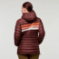 Cotopaxi Fuego Down Hooded Pullover - Womens, Chestnut Stripes, Extra Large, FDP-F22-CHSNTHS-W-XL