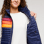 Cotopaxi Fuego Down Vest - Womens, Maritime/Raspberry Stripes, Extra Small, FDV-S23-MTRSP-W-XS