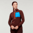 Cotopaxi Otero Fleece Half-Zip Pullover - Womens, Chestnut/Maritime, Extra Large, OTRHZ-F22-CHSMT-W-XL