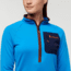 Cotopaxi Otero Fleece Half-Zip Pullover - Womens, Saltwater/Chestnut, Extra Small, OTRHZ-F22-SLTWR-W-XS