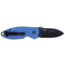 CRKT Squid Button Lock Folding Knife, 2.27in, D2, Drop Point Blade, Blue G10 Handle, 2474BD