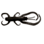 Culprit Flutter Craw, 3in, Black, 12ct, Bag, FC312-10