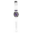 Dakota Watches Midsize Calendar, Purple Dial, White Leather Band 3079-0