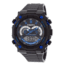 Dakota Watches Tough Ana-Digi, Black/Blue Dial, Black Case/PVC Strap, NO 2163-1