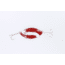 Dardevle Red Eye Wiggler Spoon 3in, 1oz, Red/white Stripe, Nickel Back, 8816