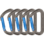 DMM Shadow Straight 5 Pack Carabiners, Titanium/Blue, A301BL-P5