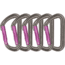 DMM Shadow Straight 5 Pack Carabiners, Titanium/Purple, A301P-P5