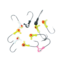 Eagle Claw Ballhead Jig Assortment,Chartreuse/White,Black,Chartreuse/Orange,Pink,Chartreuse,Black Hook,Size 1/16oz JB116ASST