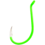 Eagle Claw Lazer Sharp Painted Octopus Hook, Needle Point, Long Shank, Offset, Up Eye, Lime Green, Size 4, 25 per Pack, L2LGUH-4