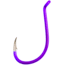 Eagle Claw Lazer Sharp Painted Octopus Hook, Needle Point, Long Shank, Offset, Up Eye, Purple, Size 4, 25 per Pack, L2PUUH-4
