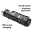EAGTAC DX3B Clicky MKII SST70 LB LED Flashlight, Black, 3100lm, DX3B Clicky MKII-SST70-CW