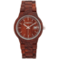 Earth Wood Biscayne Bracelet Watch w/Date, Red, One Size, ETHEW4203