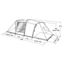 Easy Camp Huntsville Twin Tunnel Tent - 4 Person, 3 Rooms, Light/Dark Blue 120269