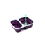 Eco Vessel Collapsible Silicone Double Compartment Lunchbox, Purple, SB2-P