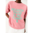 Ecoalf Backalf B Because Sweatshirt - Womens, Summer Pink, M, GASTBACKB8140WS22-261-M