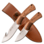 Elk Ridge 2 Set Fixed Blade Knife, 3.75 in, 3Cr13 Stainless Steel Stainless Steel, Gut Hook/Drop Point, Brown, ER-200-10BR