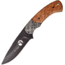 Elk Ridge Brown Knife, 8in Overall, 4in Black 3Cr13 SS Drop Point, Brown Pakkawood Handle, Brown Leather Sheath, ER-200-09BR