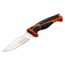 Elk Ridge Trek Fixed Blade Caping Knife, 4in, Stainless Steel 8Cr13MoV, Drop Point, Black/Orange Handle, ER-TKFIX003CS