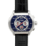 Equipe E716 Dash Mens Watch - Black Leather Strap, Silver Bezel, Blue/White Dial