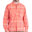 ExOfficio Air Strip Macro Plaid Long Sleeve Shirt - Men's -Fire Opal-X-Large